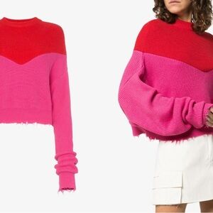 Unravel Project | Distressed Hem Extended Sleeve Sweater